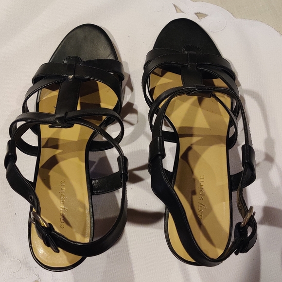 Easy Spirit Black Heeled Sandal Size 8.5w - Picture 5 of 5
